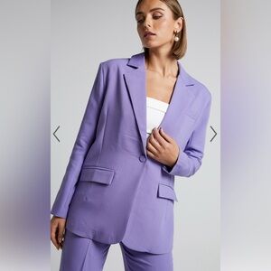 NWT 4th + Reckless Sz L Cervo Slouchy Purple Relaxed Blazer